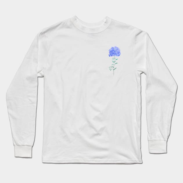 blue purple Plumbago auriculata flower water color Long Sleeve T-Shirt by colorandcolor